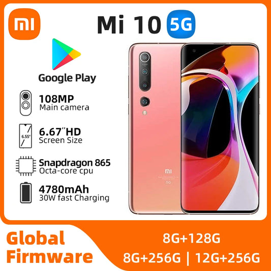 Mi 10 Android 5G Unlocked 6.67 Inch 12GB RAM 256GB ROM All Colours in Good Condition Original Used Phone