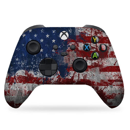 Tattered Flag Custom X-Box Controller Wireless Compatible with X-Box One/X-Box Series X/S by  | Proudly Customized in USA with Permanent Hydro-Dip Printing (NOT JUST a Skin)